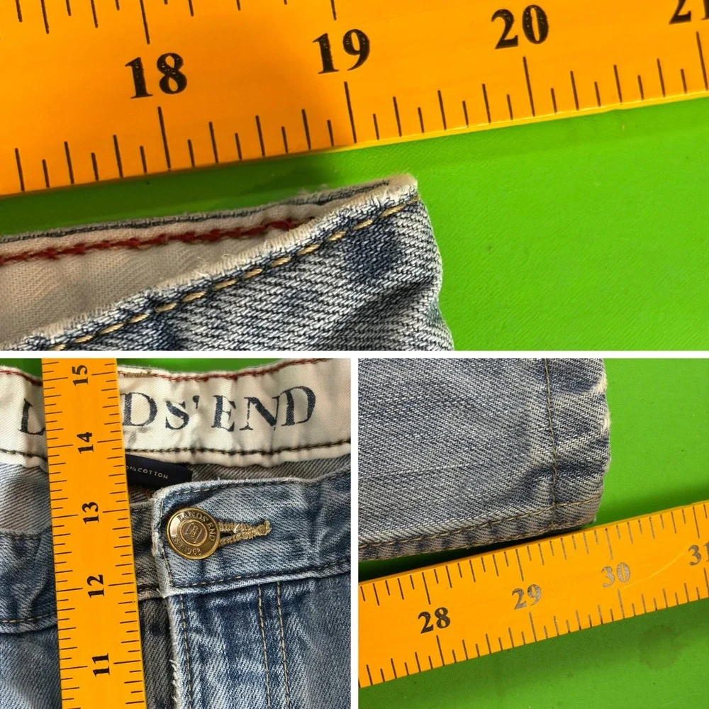Lands End 100% Cotton Jeans Mens 40x30 Blue Traditional Relaxed Fit Denim Lot 2